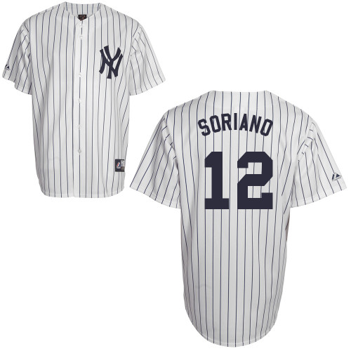 Alfonso Soriano #12 Youth Baseball Jersey-New York Yankees Authentic Home White MLB Jersey